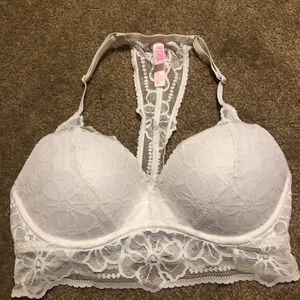 PINK Victoria’s Secret White Lace Push-Up Bralette